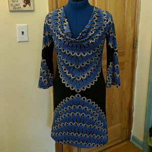 INC Peacock Pattern Sheath Dress